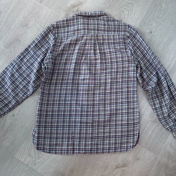 Vintage Viyella Wool Plaid Check Button Down Shirt sz S/M -Burgundy - Picture 7 of 11
